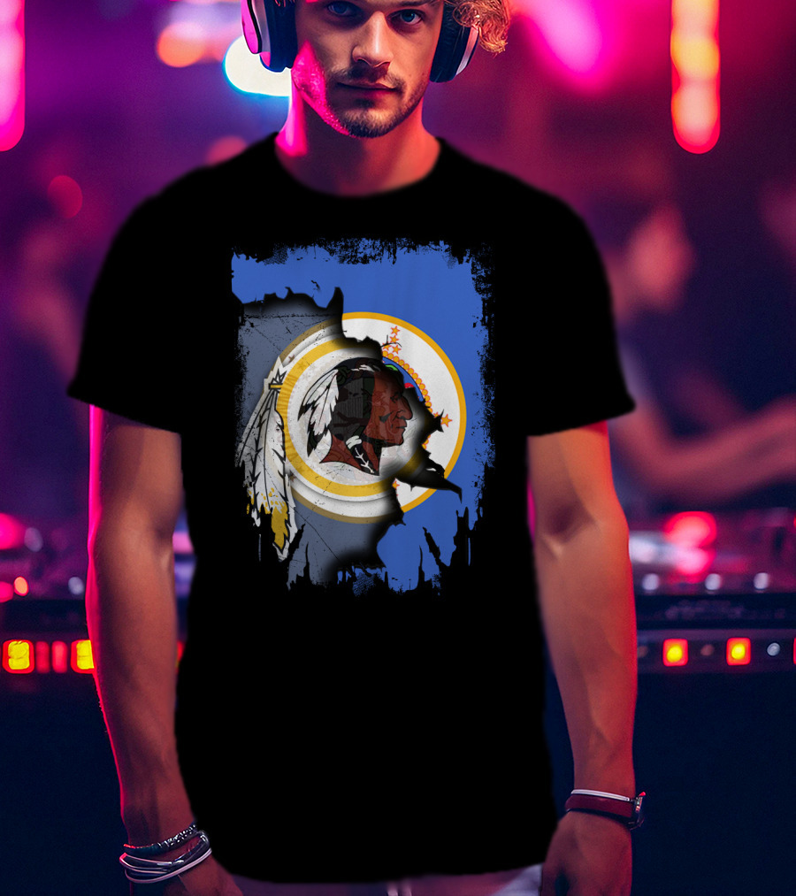 Together Minnesota With Redskins Vintage Logo And State Silhouette T-Shirt