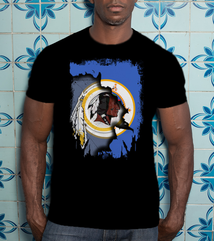 Together Minnesota With Redskins Vintage Logo And State Silhouette T-Shirt