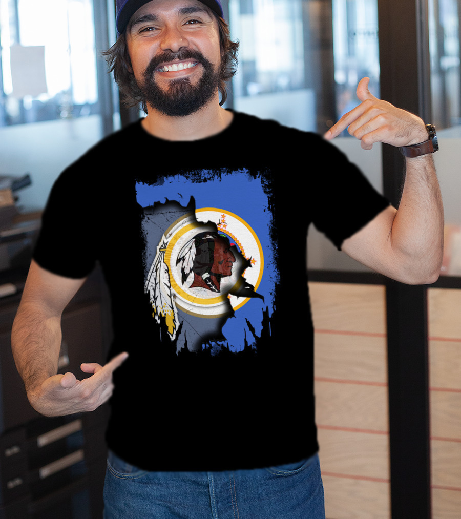 Together Minnesota With Redskins Vintage Logo And State Silhouette T-Shirt