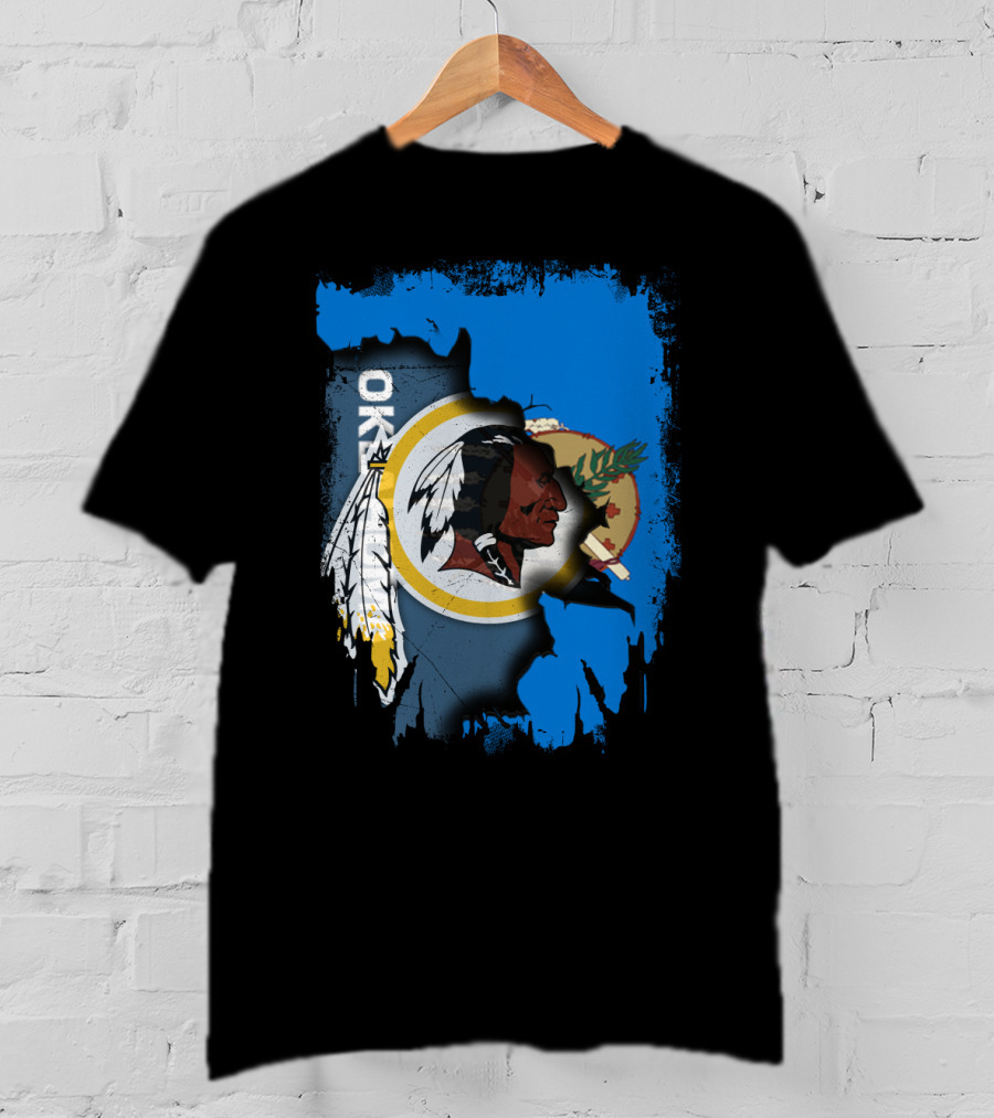 Oklahoma With Redskins Logo And Flag Elements T-Shirt
