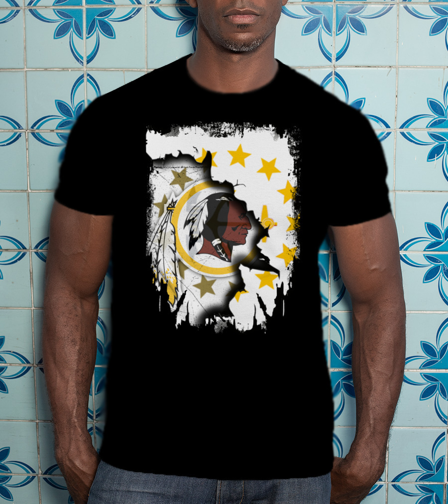Together Rhode Island Flag With Washington Redskins T-Shirt