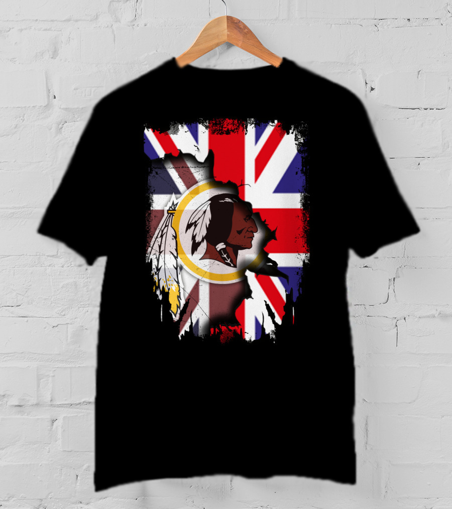 United Kingdom Union Jack With Washington Redskins T-Shirt