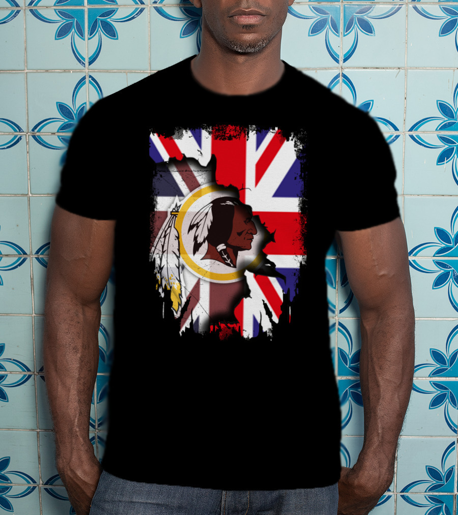 United Kingdom Union Jack With Washington Redskins T-Shirt