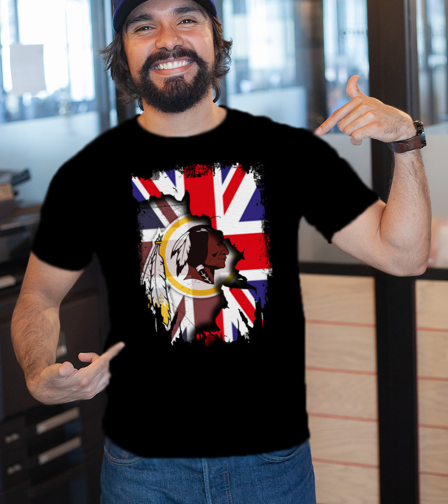 United Kingdom Union Jack With Washington Redskins T-Shirt