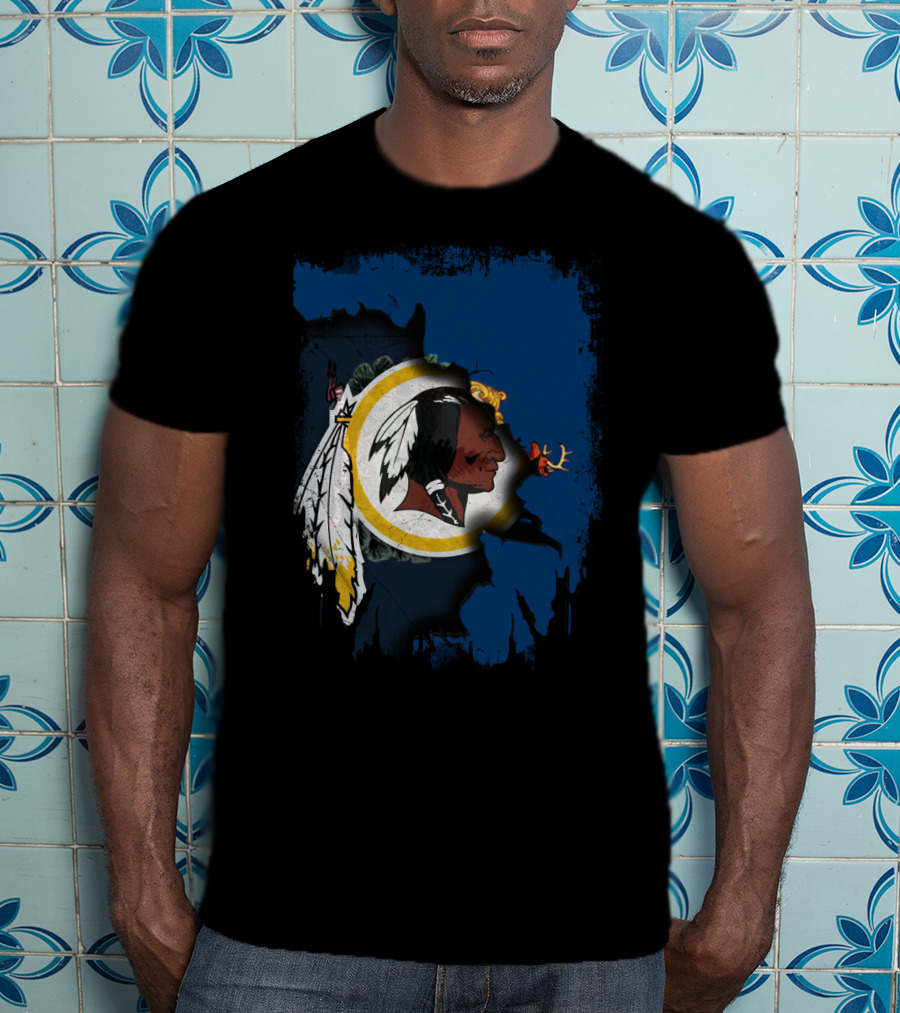Together Vermont Redskins Map Iconography T-Shirt