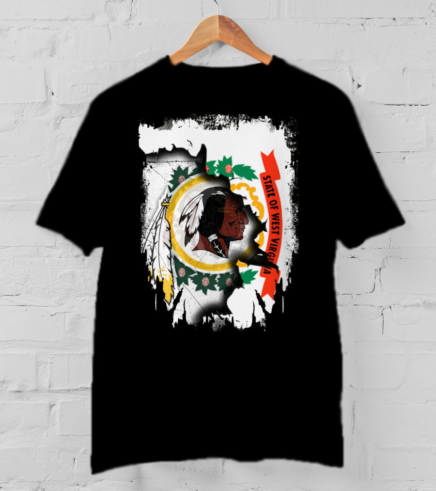 State Of West Virginia Redskins Collaboration T-Shirt