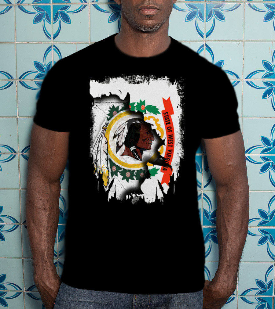 State Of West Virginia Redskins Collaboration T-Shirt