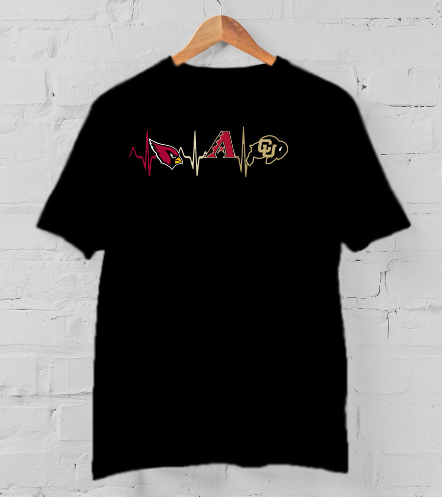 Cardinals Diamondbacks Colorado Buffaloes Heartbeat T-Shirt