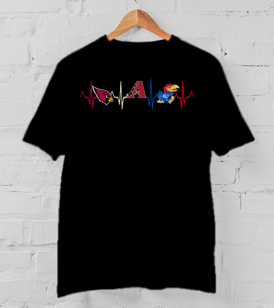 Cardinals Diamondbacks Kj Heartbeat Logo Combination T-Shirt