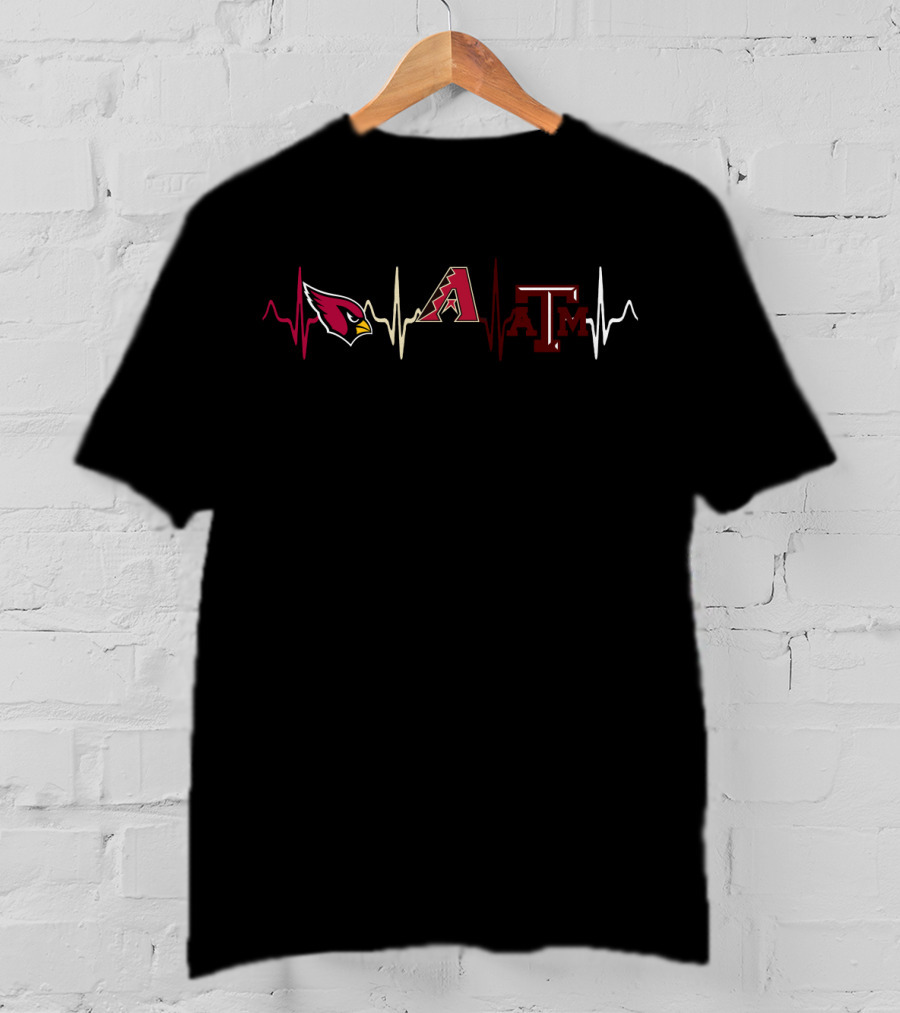 Cardinals Diamondbacks Texas A&M Heartbeat T-Shirt