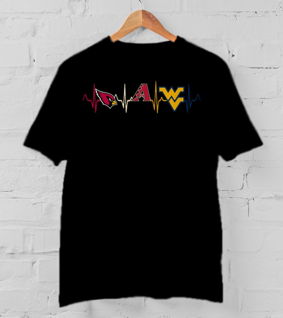 Cardinals Diamondbacks Wvm Heartbeat Logos T-Shirt