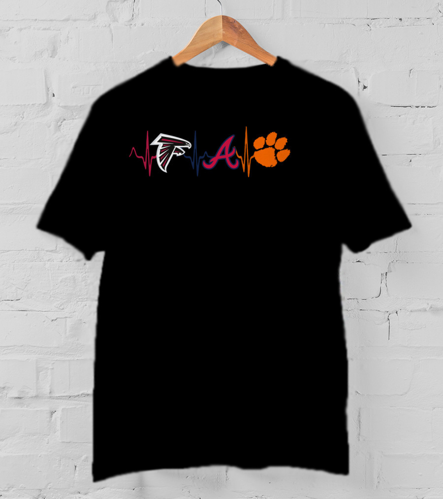 Love Falcons Braves Clemson Pulse T-Shirt
