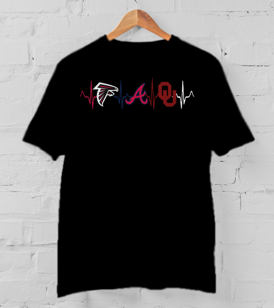 Falcons Braves Ou Heartbeat T-Shirt