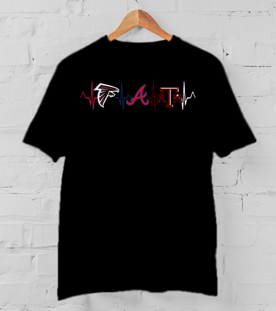 Falcons Braves Texas A&M Heartbeat T-Shirt