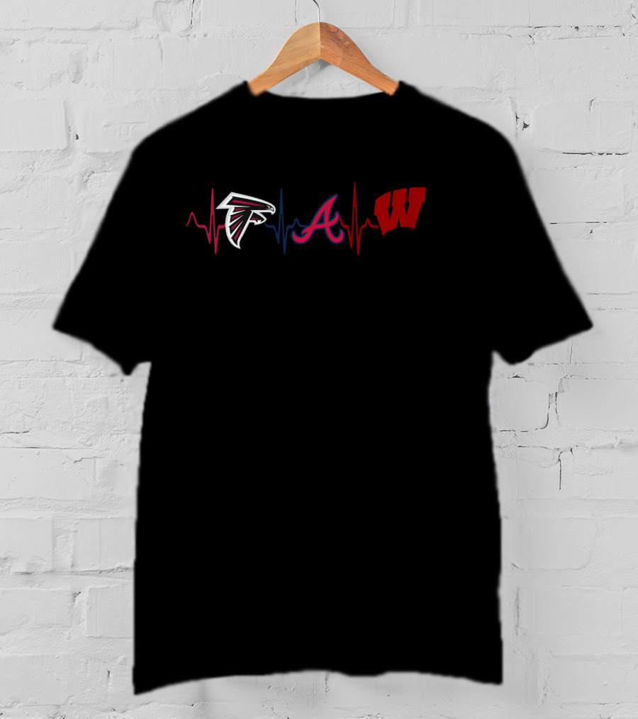Falcons Braves Wisconsin Heartbeat T-Shirt