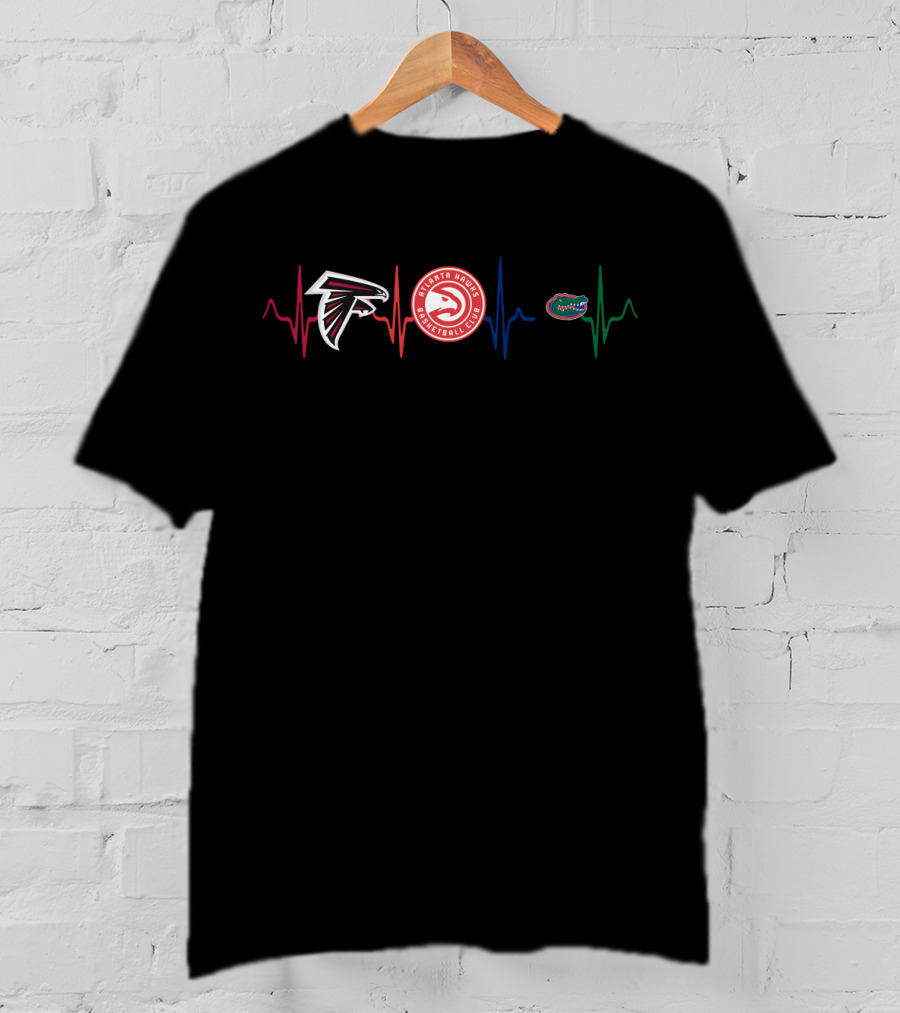 Atlanta Falcons Atlanta Hawks Florida Gators Heartbeat T-Shirt