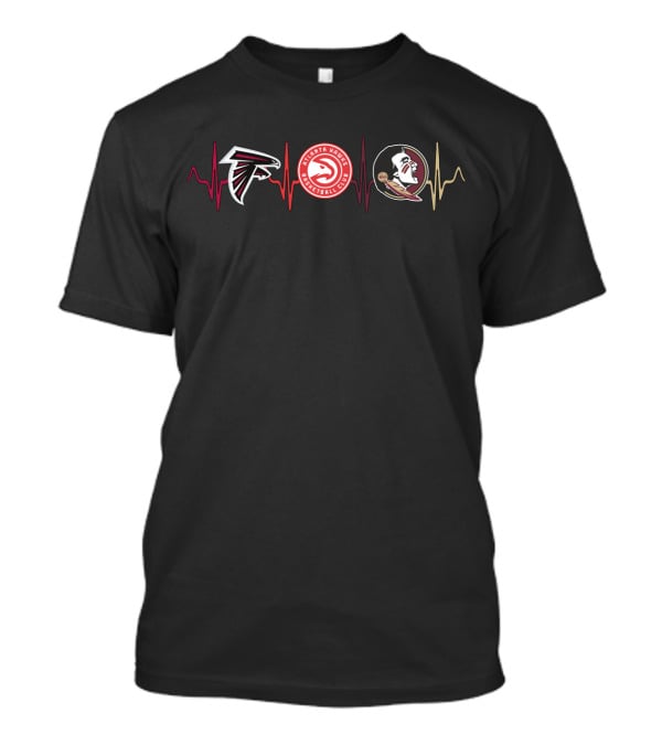 Atlanta Falcons Hawks Florida State Seminoles Heartbeat Fss T-Shirt