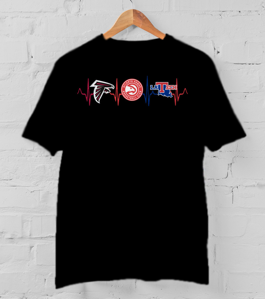 Atlanta Falcons Hawks La Tech Heartbeat T-Shirt