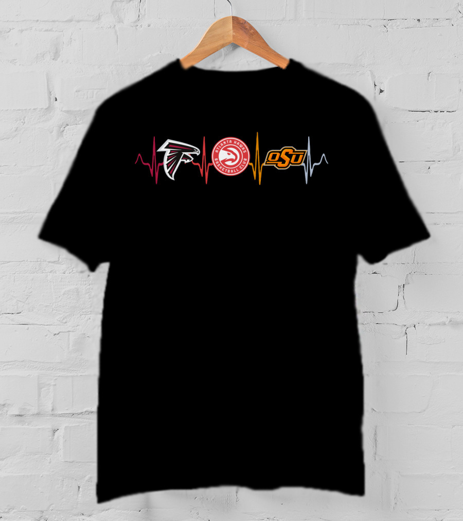 Atlanta Falcons Atlanta Hawks Osu Heartbeat T-Shirt