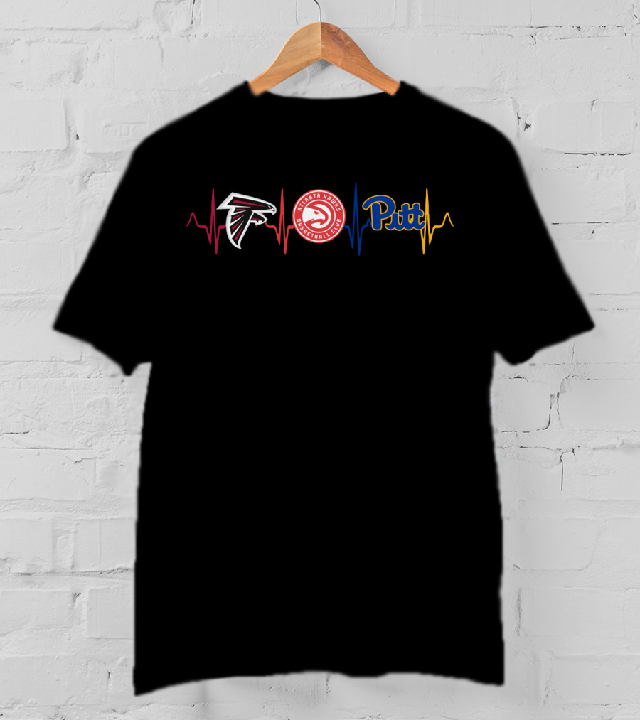 Atlanta Falcons Atlanta Hawks Pitt Heartbeat T-Shirt