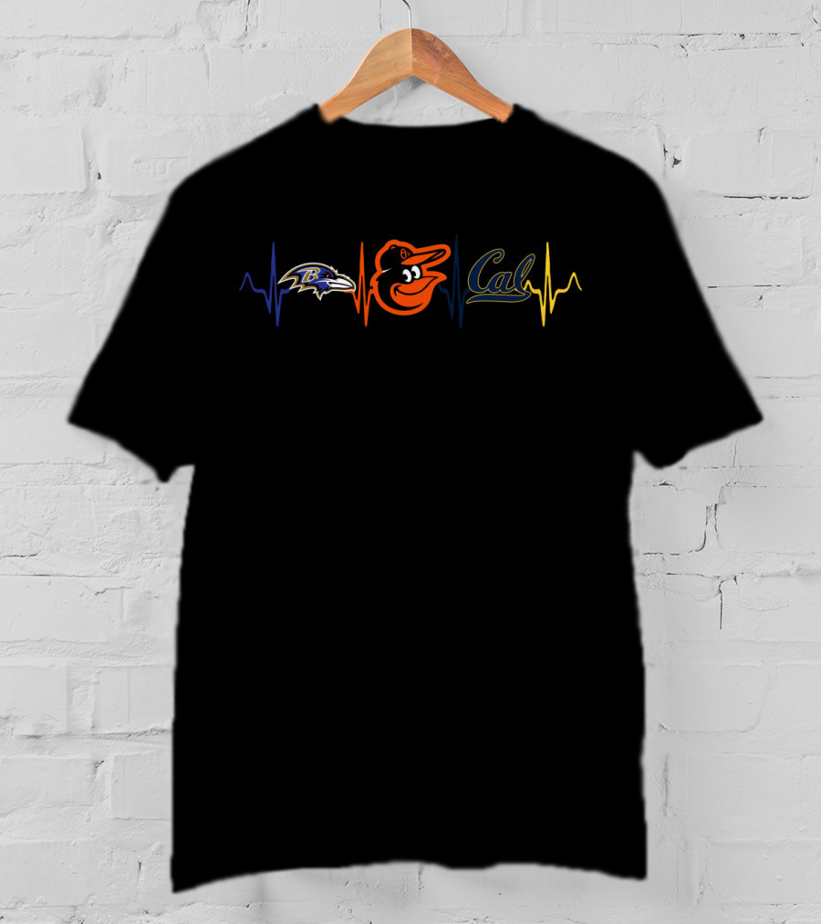 Love Ravens Baltimore Orioles Cal Heartbeat Cgb T-Shirt