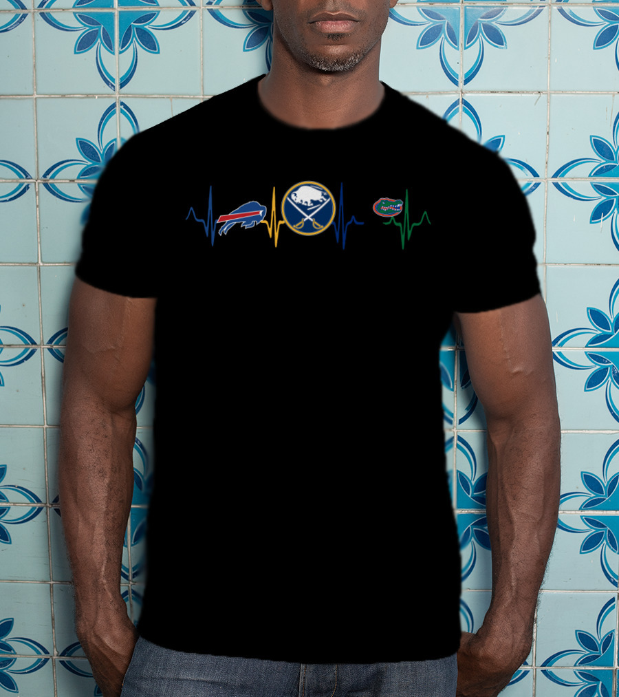 Buffalo Bills Buffalo Sabres Florida Gators Heartbeat T-Shirt
