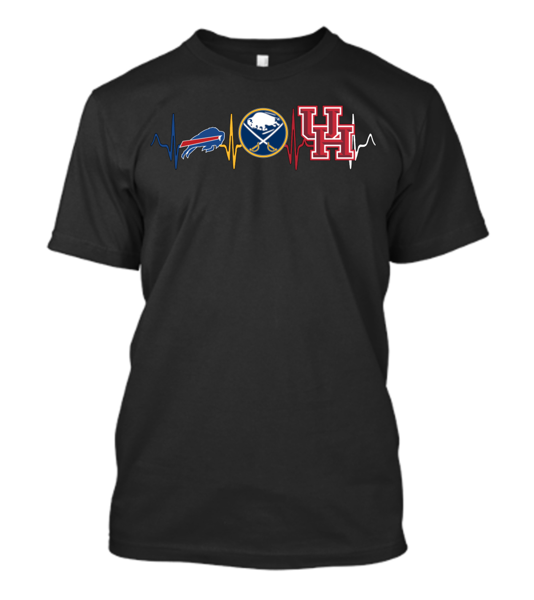 Buffalo Bills Sabres University Of Houston Heartbeat T-Shirt