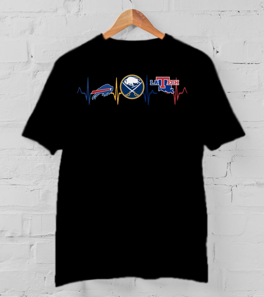 Buffalo Bills Buffalo Sabres La Tech Heartbeat T-Shirt