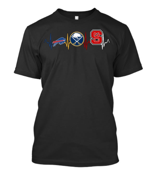 Buffalo Bills Buffalo Sabres Nc State Wolfpack Heartbeat T-Shirt