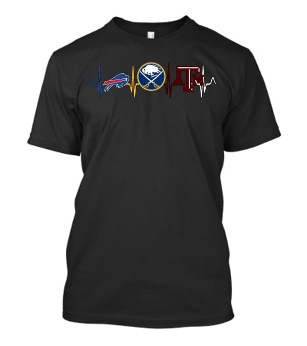 Buffalo Bills Buffalo Sabres Texas A&M Heartbeat T-Shirt