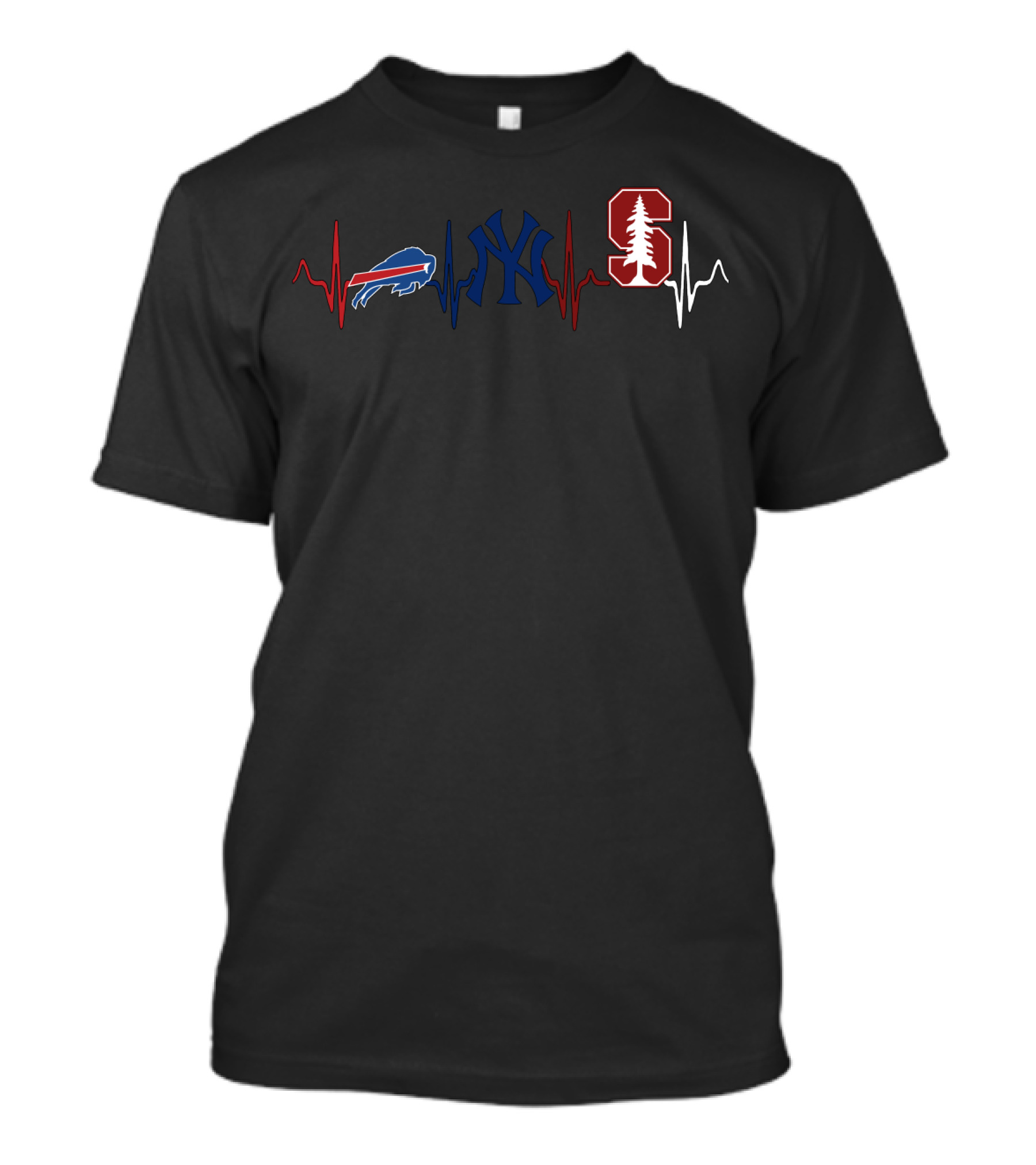 Buffalo Bills New York Yankees Stanford Cardiogram T-Shirt