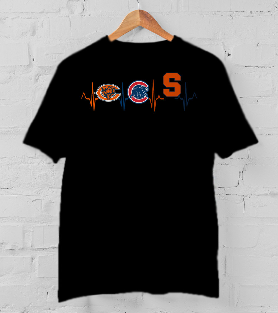 Chicago Bears Cubs Syracuse Heartbeat T-Shirt