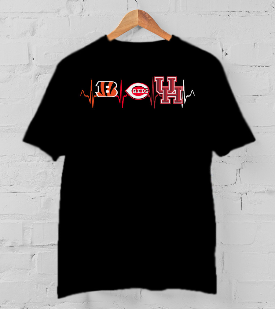 Bengals Reds Uh Heartbeat T-Shirt