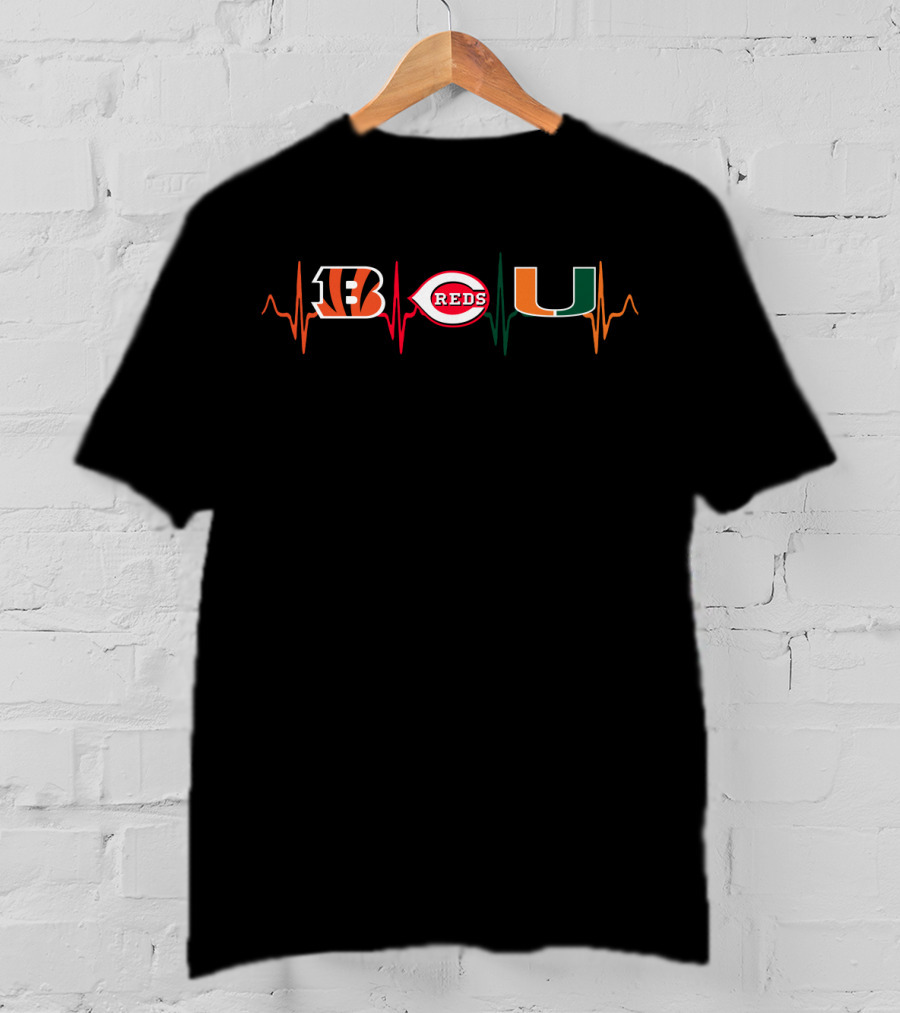 Love Bengals Reds Um Heartbeat T-Shirt