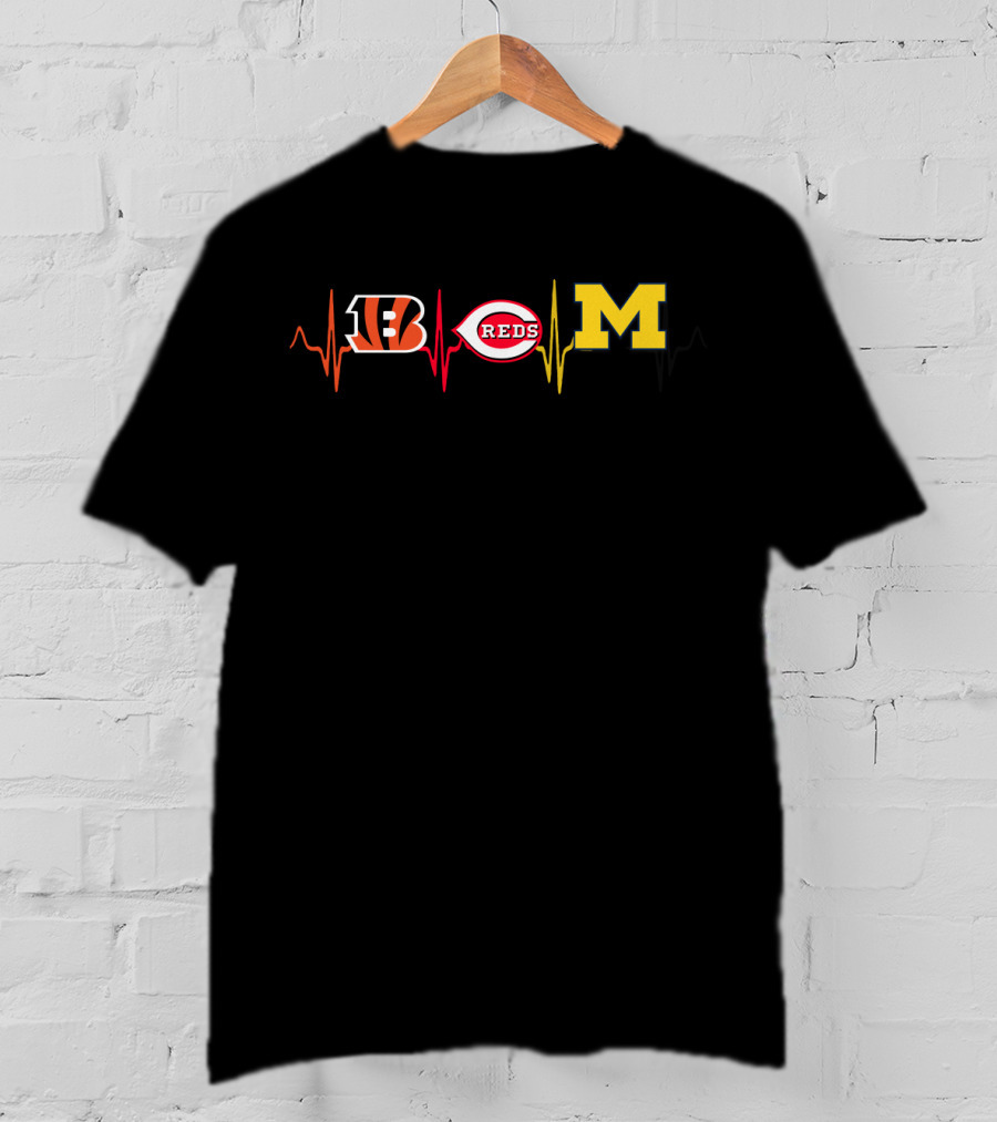 Bengals Reds Michigan Heartbeat Mw T-Shirt