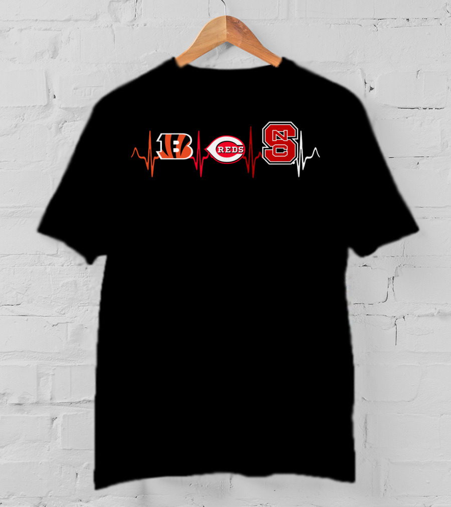Love Bengals Reds Ncs Heartbeat T-Shirt
