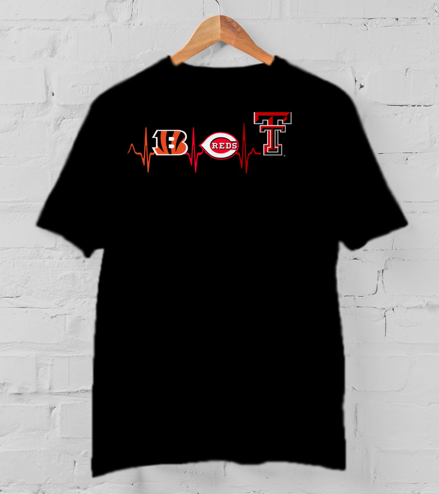 Bengals Reds Ttu Heartbeat T-Shirt