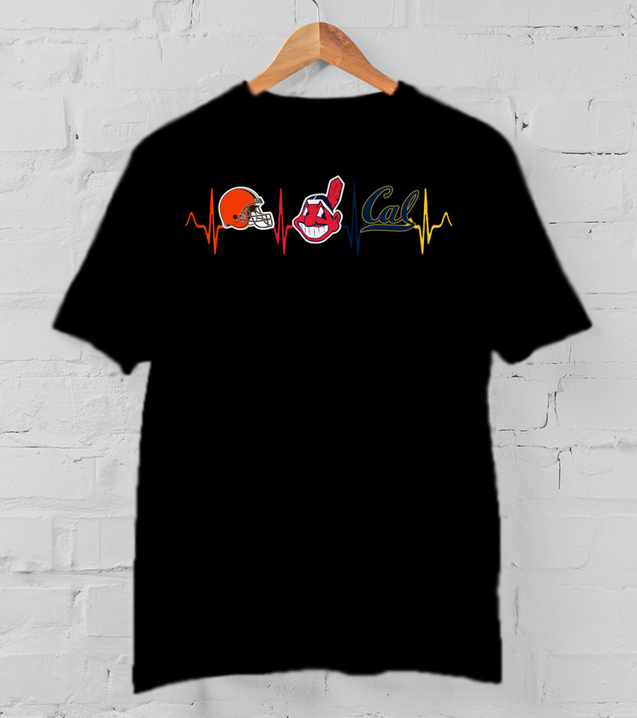 Love Browns Indians Cal Heartbeat Cgb T-Shirt