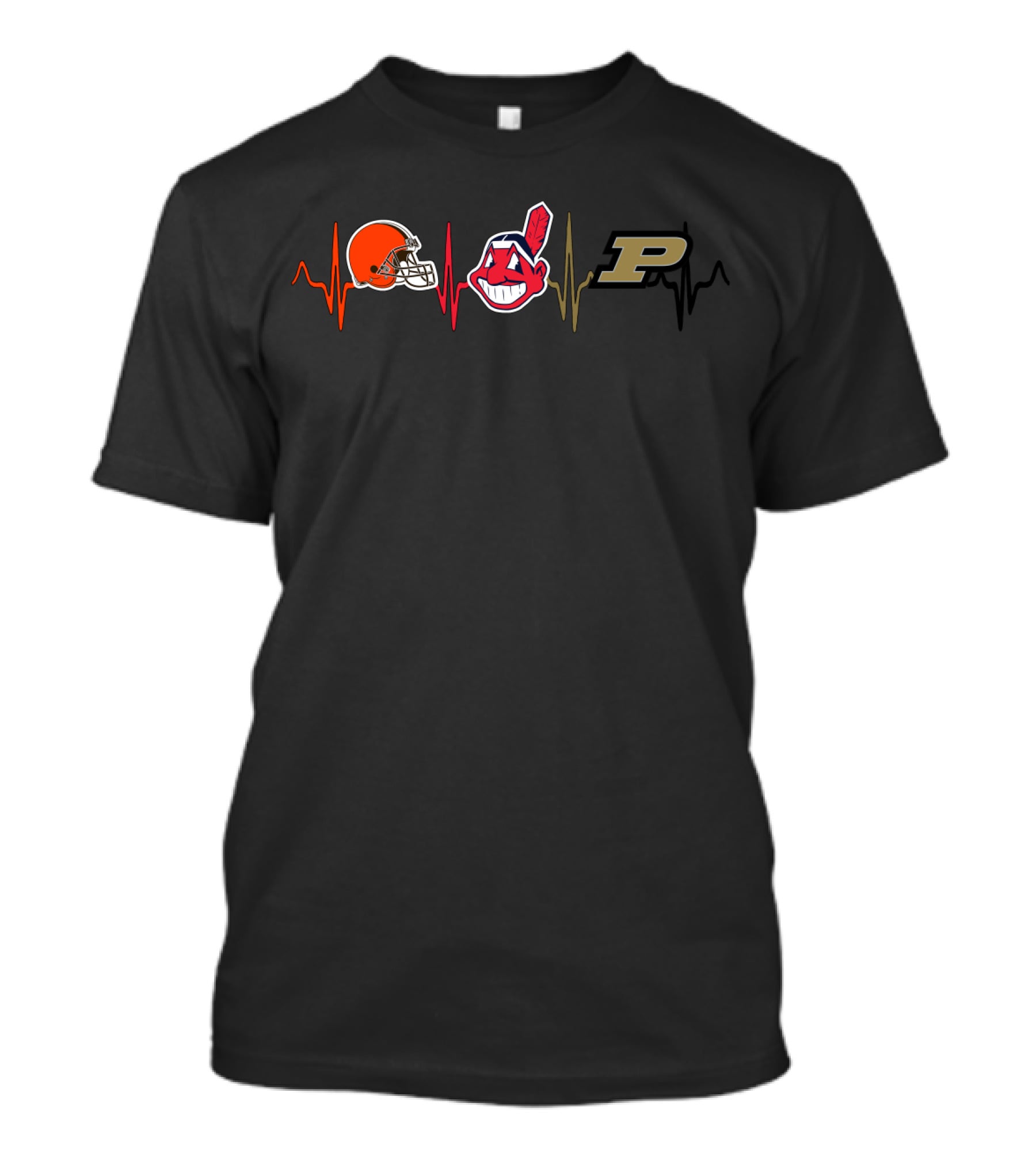 Browns Indians Purdue Heartbeat T-Shirt