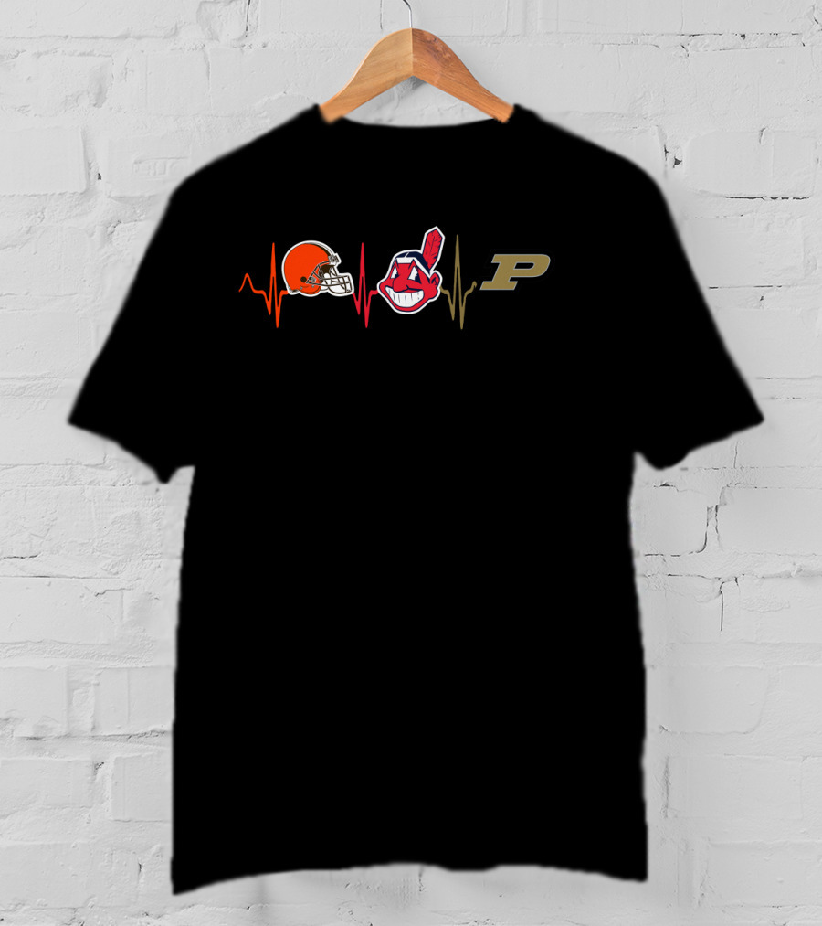 Browns Indians Purdue Heartbeat T-Shirt