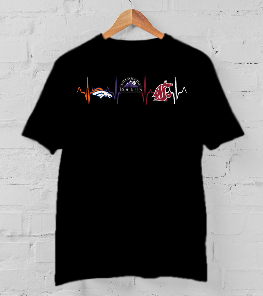 Love Broncos Colorado Rockies Washington State Cougars Wsc T-Shirt