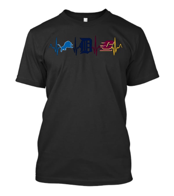 Detroit Lions Tigers Central Michigan Pulse T-Shirt