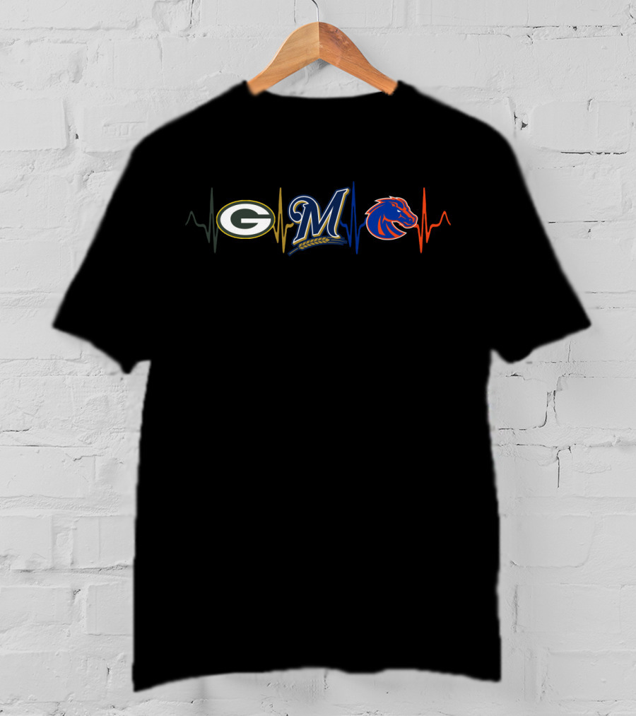 Love Packers Brewers Bsb Team Logos T-Shirt