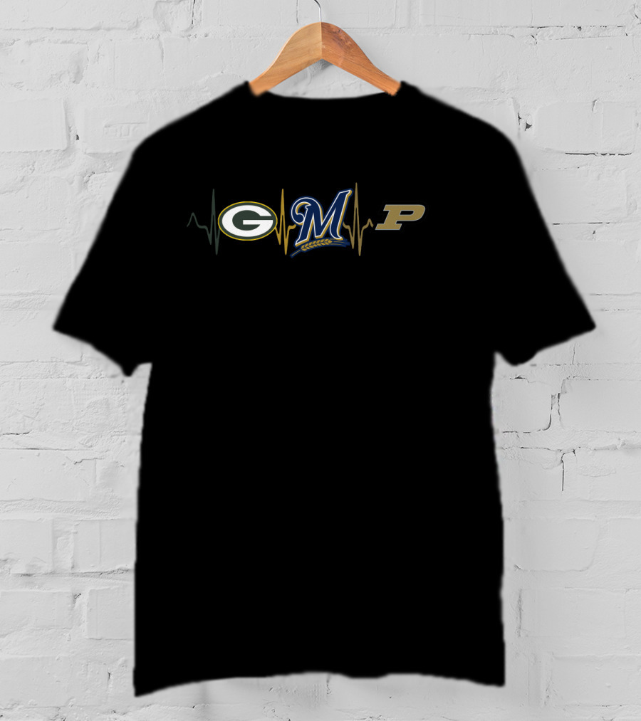 Packers Brewers Purdue Heartbeat T-Shirt