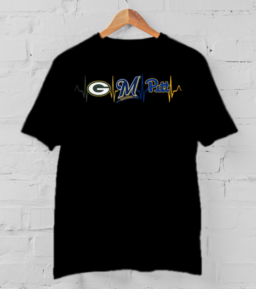 Packers Brewers Pitt Heartbeat T-Shirt