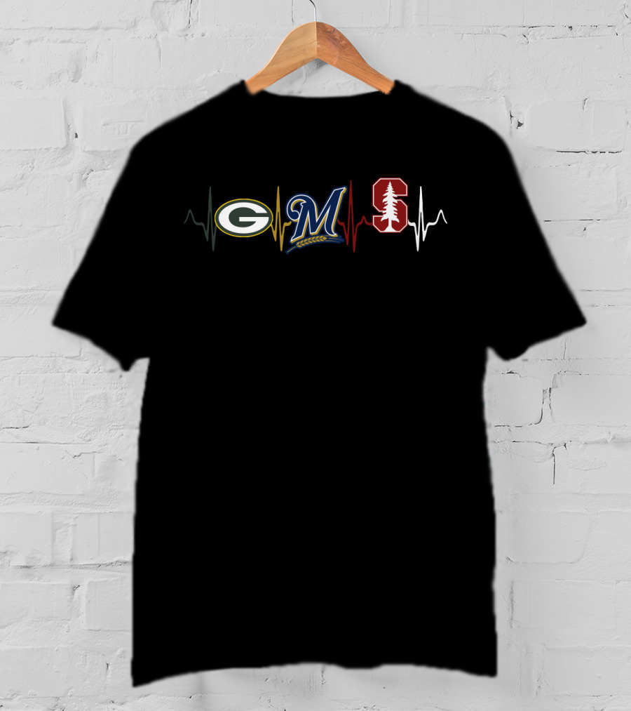 Packers Brewers Stanford Heartbeat Logo Mashup T-Shirt