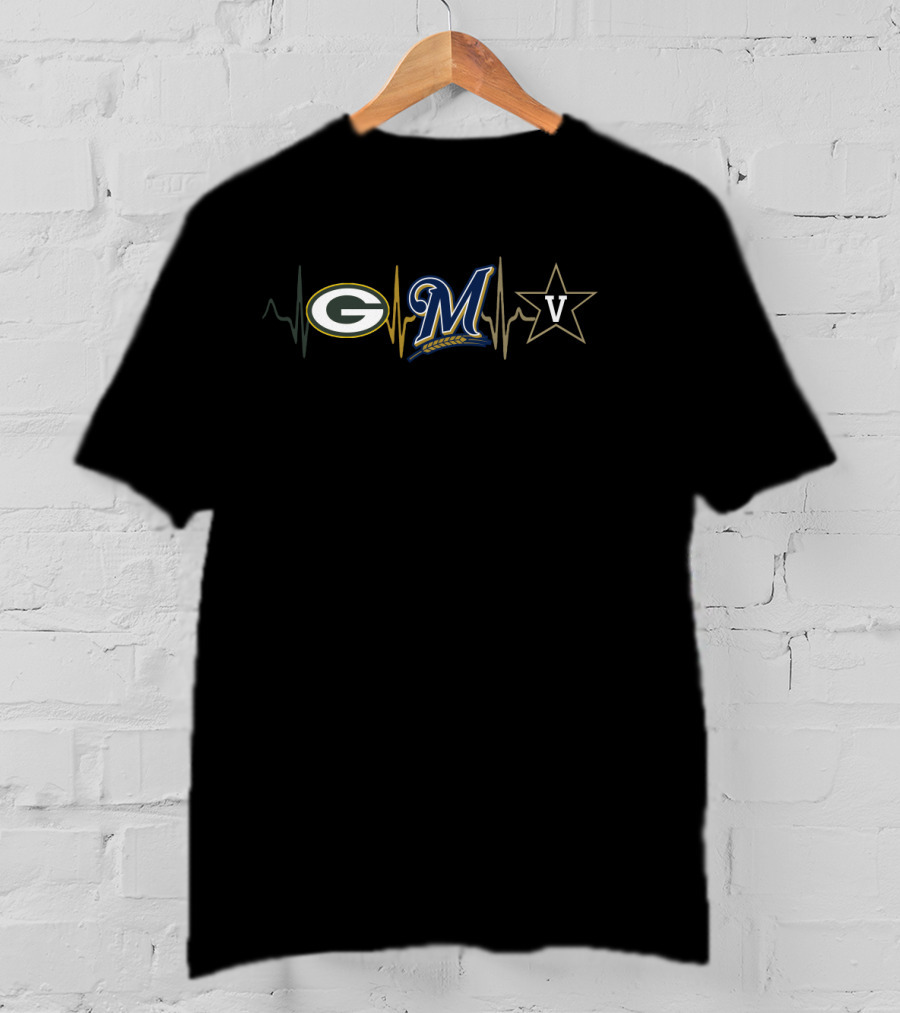 Packers Brewers Vanderbilt Heartbeat T-Shirt