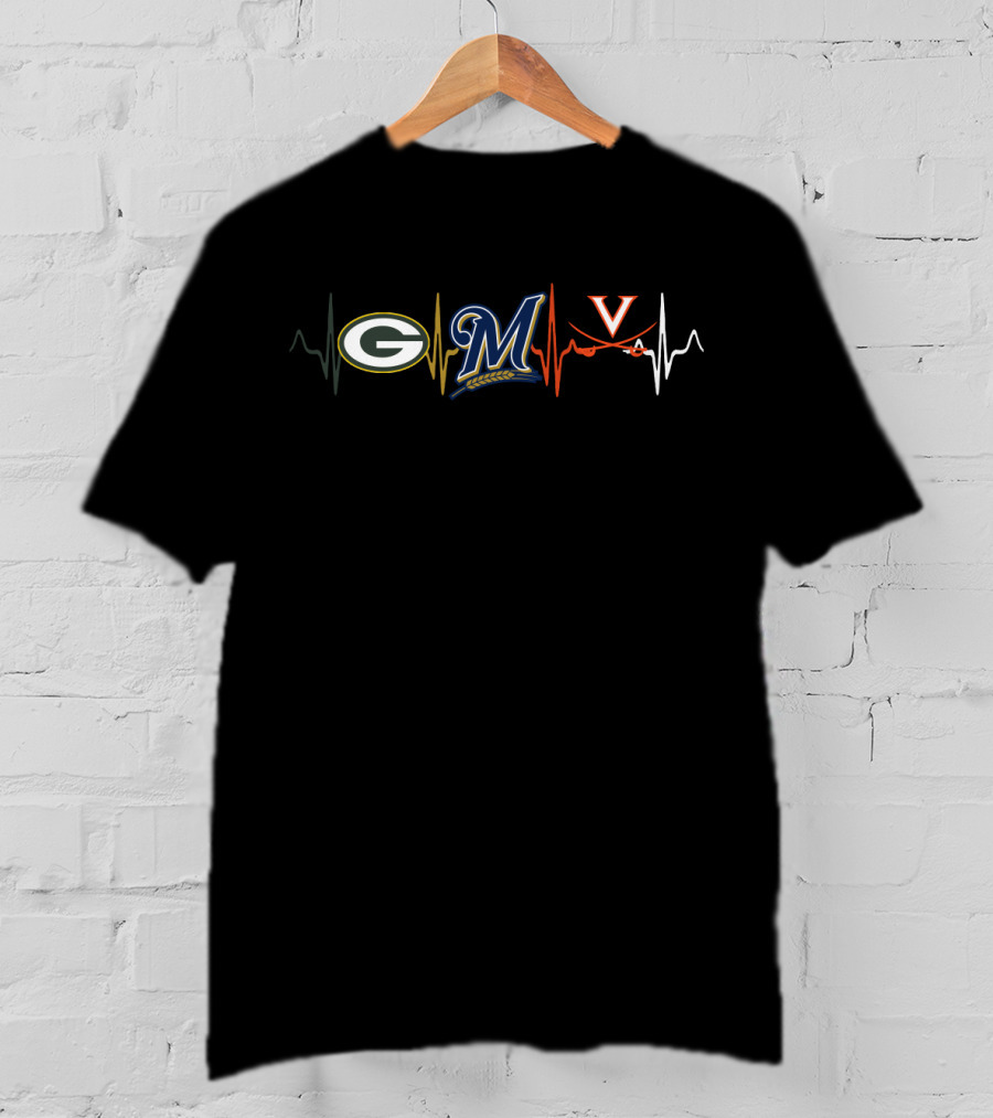 Packers Brewers Virginia Heartbeat T-Shirt