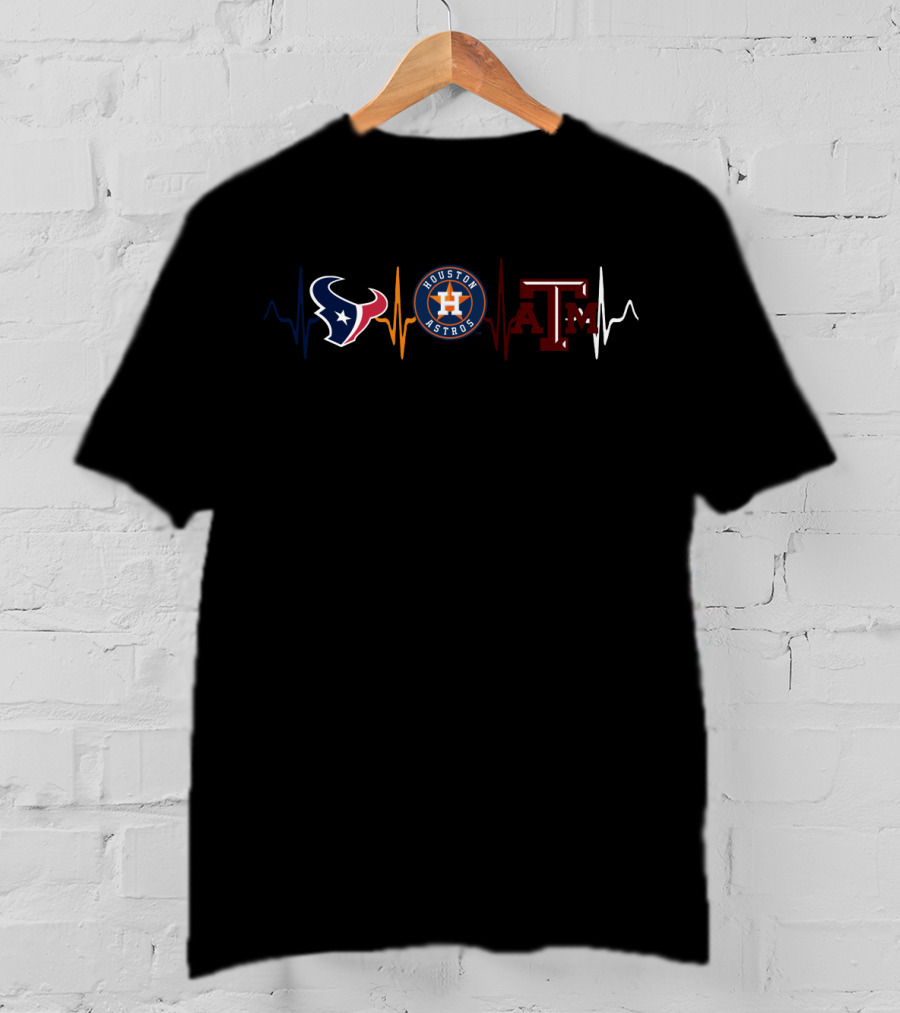 Houston Texans Astros A&M Heartbeat T-Shirt
