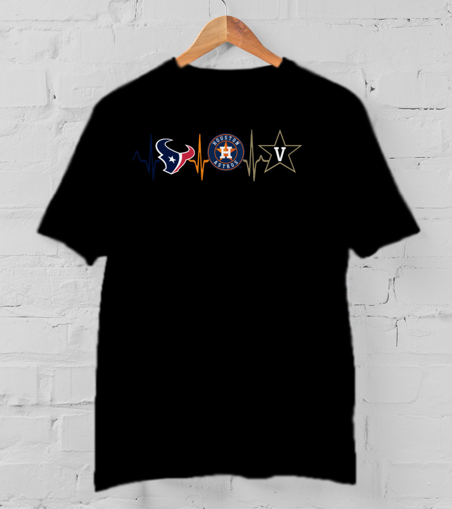 Texans Astros Vanderbilt Heartbeat T-Shirt